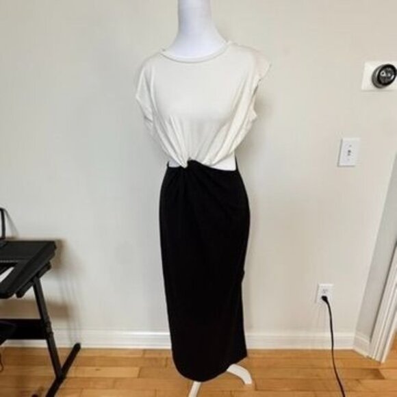 VICI Cutout Waist Black & White Dress – Size Large - Picture 1 of 7